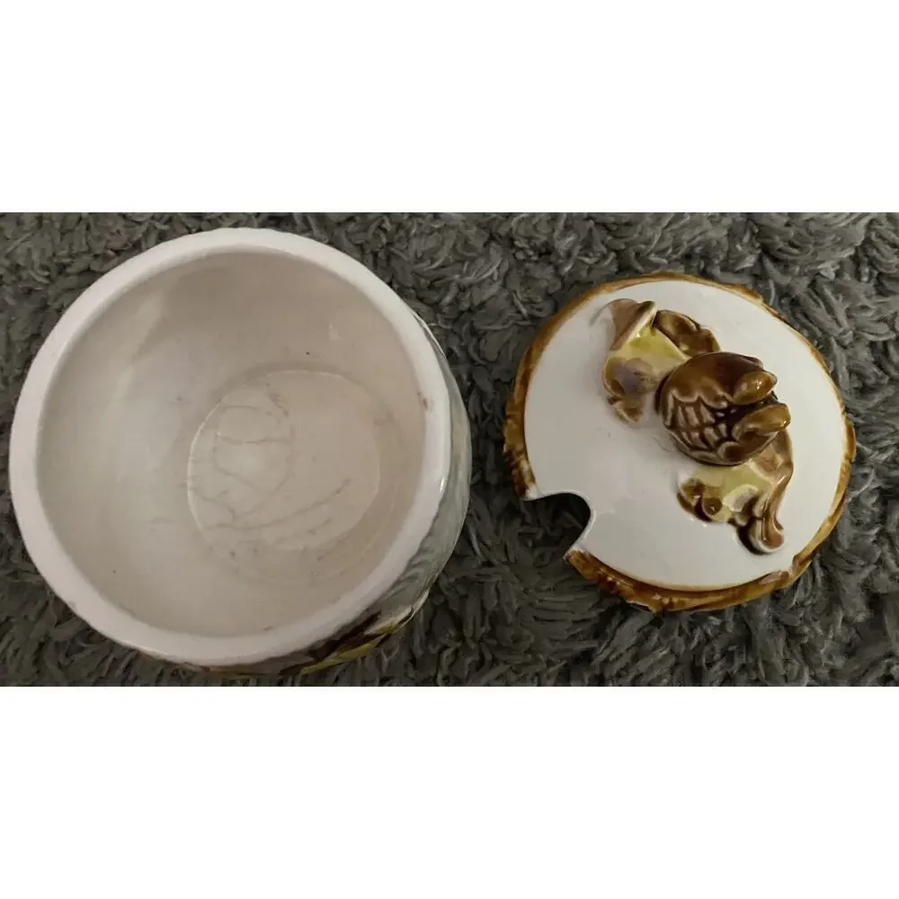Nevco Small Cream and Brown Creamer, Sugar Bowl, Salt & Pepper Vtg Shaker Set